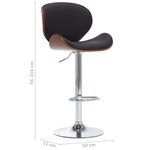 vidaXL Tabouret de bar Noir Similicuir
