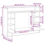 vidaXL Bureau mural chêne noir 105x48x75 cm en bois d'ingénierie