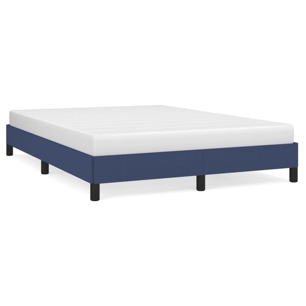 vidaXL Cadre de lit sans matelas bleu 140x190 cm tissu