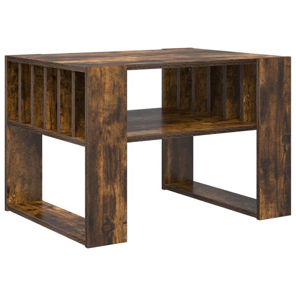 vidaXL Table basse Chêne fumé 66 x 49 5 x 45 cm Bois d'ingénierie
