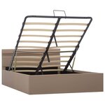 vidaXL Cadre de lit à rangement et LED Cappuccino Similicuir 120x200cm