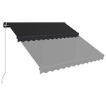 vidaXL Auvent manuel rétractable avec LED 350x250 cm Anthracite