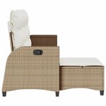 vidaXL Canapé de jardin inclinable coussins forme de L beige polyrotin