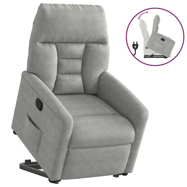vidaXL Fauteuil inclinable gris clair tissu microfibre