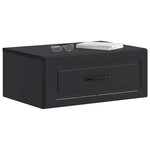 vidaXL Cabinet de chevet mural avec tiroir Noir 49 x 34 5 x 20 cm