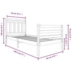 vidaXL Cadre de lit sans matelas blanc bois massif