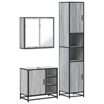 vidaXL Ensemble de meubles de salle de bain 3 Pièces Sonoma gris