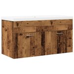 vidaXL Armoire lavabo de salle de bain avec bassin intégré vieux bois