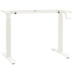 vidaXL Bureau Blanc et Naturel 140 x 60 cm Bois de chêne massif