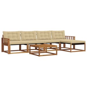 vidaXL Ensemble de canapés d'extérieur 6 Pièces Naturel et Beige