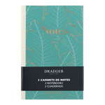 Lot De 3 Carnets A6 Lignés - Vert  Ivoire  Rose - Draeger paris