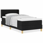 vidaXL Lit à ressorts avec matelas avec tête de lit Noir 80 x 200 cm