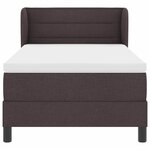 vidaXL Lit à ressorts avec matelas Marron foncé 90 x 200 cm tissu