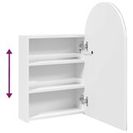 vidaXL Armoire de bain à miroir avec LED arquée blanc 42x13x70 cm