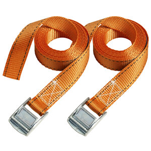 Sangle Valise avec Boucle en Zamak  Orange  2 50m x 25mm sangle  Pack de 2