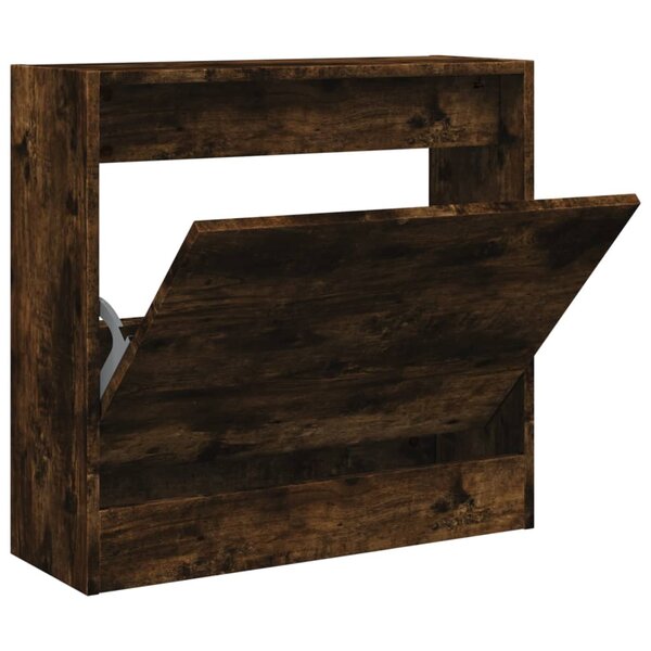 vidaXL Armoire à chaussures chêne fumé 60x21x57 cm bois d'ingénierie