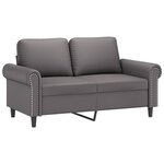 vidaXL Canapé à 2 places Gris 120 cm Similicuir