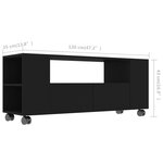 Vidaxl meuble tv noir 120x35x48 cm bois d'ingénierie