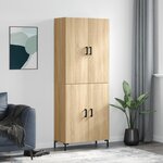 vidaXL Buffet haut Chêne sonoma 69 5x34x180 cm Bois d'ingénierie