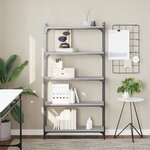 vidaXL Bibliothèque à 5 niveaux sonoma gris 80x30x154 cm