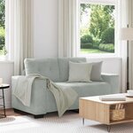 vidaXL Canapé causeuse gris clair 120 cm velours