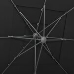 vidaXL Parasol de jardin à 4 niveaux avec mât en aluminium noir