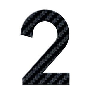 Numéro 2-Numéro adhésif pour boîtes aux lettres - Vinyle épais texturé, hauteur 50 mm - Carbone