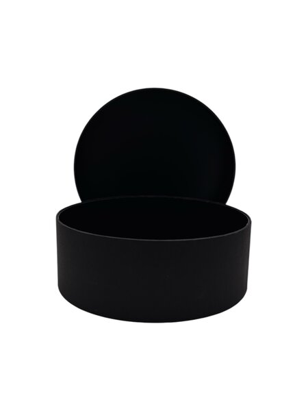 Lot de 3 boîtes rondes cylindriques alimentaire en carton noir 13x4.5cm