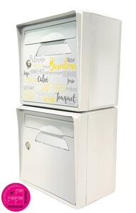 Pack de 2 boîtes aux lettres murales - "On the beach" - "Blanc ivoire"