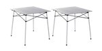 Lot de 2 tables à lattes de camping - O'Camp - Housse de transport inclus - 70 x 70  x 70 cm
