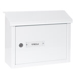 Boîte aux lettres en aluminium pour porte mur V4061 fente 33 x 4 cm Blanc