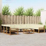 vidaXL Ensemble de canapés d'extérieur 10 Pièces Naturel et Crème
