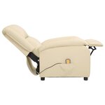 vidaXL Fauteuil de massage crème cuir véritable