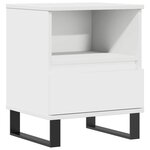vidaXL Table de chevet Blanc 40x35x50 cm Bois d’ingénierie