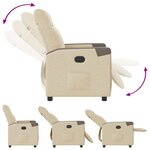 vidaXL Fauteuil inclinable Crème Tissu