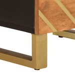 vidaXL Table de chevet marron et noir bois de manguier solide