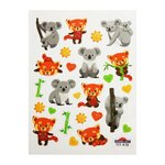 Autocollants - Koalas & Pandas Roux - Paillettes - 1 8 cm