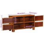Meuble à chaussures vidaXL 90x35x55 cm en bois massif d'acacia