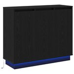 Buffet vidaXL avec LED en chêne noir 90x32x75 cm en bois d'ingénierie