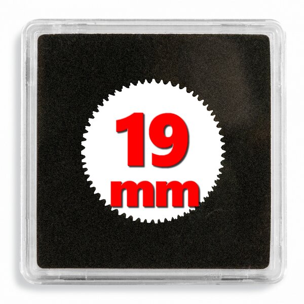 Capsules numismatiques carrées Quadrum 19mm. Paquet - 10 capsules