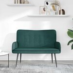 vidaXL Sofa 2 places Vert foncé 115 x 61 x 87 cm Tissu