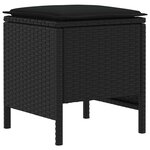 vidaXL Ensembles de meubles avec oreiller 8 Pièces Noir Rotin PE