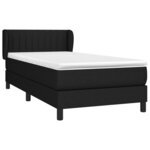 vidaXL Sommier à lattes de lit et matelas Noir 80x200 cm Tissu