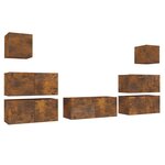 vidaXL Ensemble de meubles TV 7 Pièces Chêne fumé Bois d'ingénierie