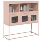 vidaXL Buffet rose 100 5x39x107 cm acier laminé à froid