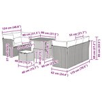 vidaXL Ensemble de canapé de jardin avec coussin 8 Pièces Gris polyrotin