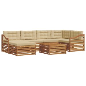 vidaXL Ensemble de canapés d'extérieur 7 pc Naturel et Beige