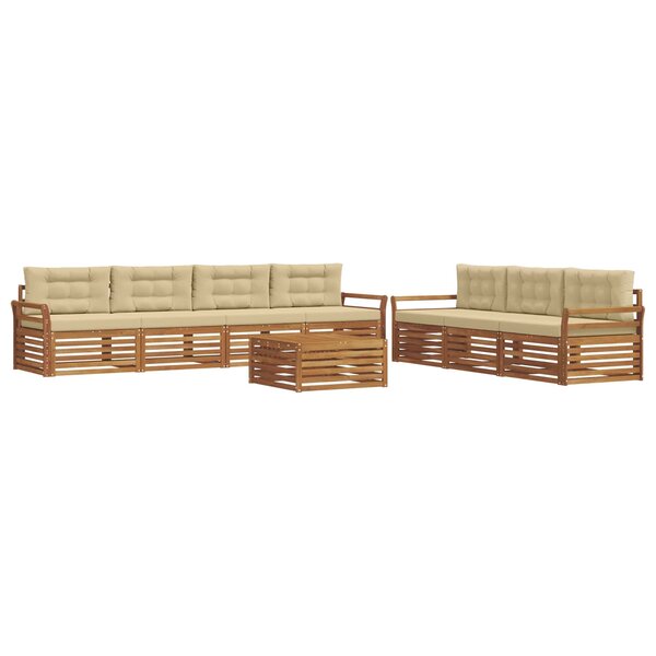 vidaXL Ensemble de canapés d'extérieur 8 pc Naturel et Beige