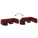 vidaXL Salon de jardin 10 Pièces avec coussins marron résine tressée