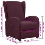 vidaXL Fauteuil inclinable électrique Violet Tissu